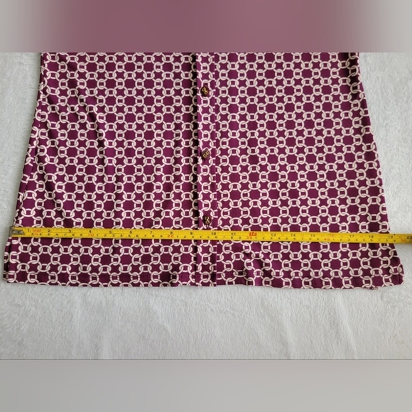 CharterClub 3/4 Sleeve Button-up Women's Blouse Burgundy Color SIZE S - Picture 12 of 15